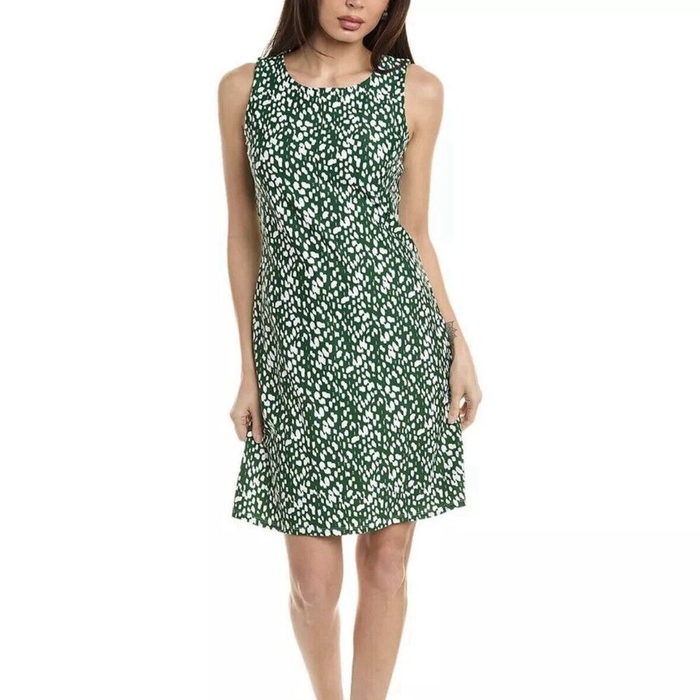 Jude Connally Beth Dress Green Pattern Sleeveless XS